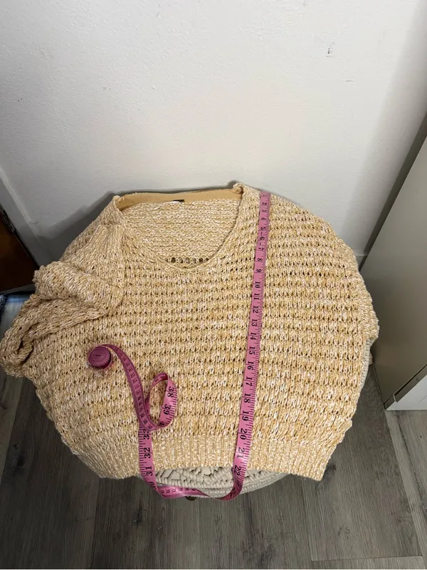 Free People Open-Knit Scoop Neck Sweater in Beige - Image 6