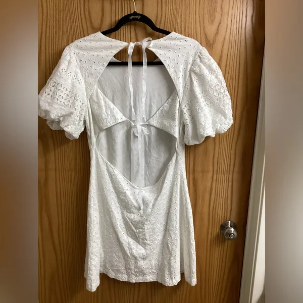 Free People Apricot Rose Mini Dress. Eyelet dress - Image 9