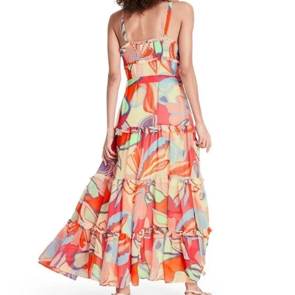 NEW Alexis x Target Limited Edition Multi Floral Vibrant Tiered Maxi Dress XXS - Image 4