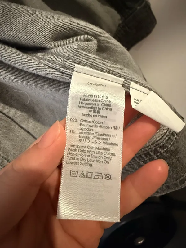 Madewell Denim Clean Crop Oversized Jeans Jacket Gray - NWT - Image 9