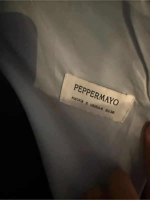 Peppermayo Light Blue Satin Open-Back Mini Dress - Image 7