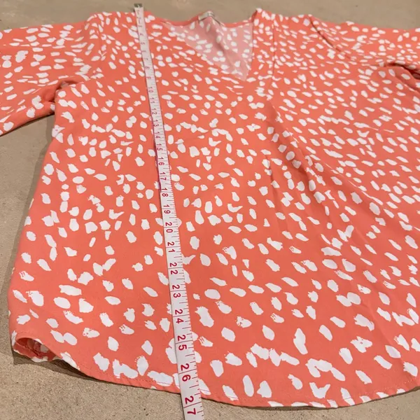 JODIFL Coral and White Patterned Blouse - Image 7