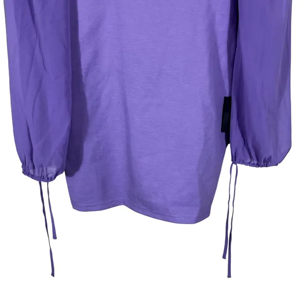 NWT Lulus Lace-Up Back Solid Mini Dress Purple Romantic Puff Sleeve Size S - Image 5