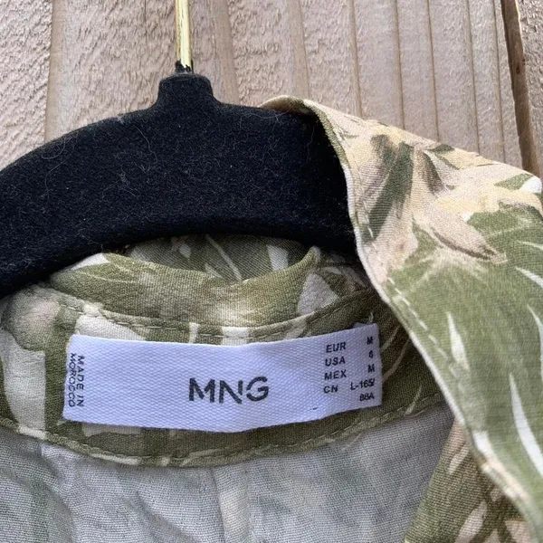 Mng collared tropical dress size‎ 6 Green - Image 4