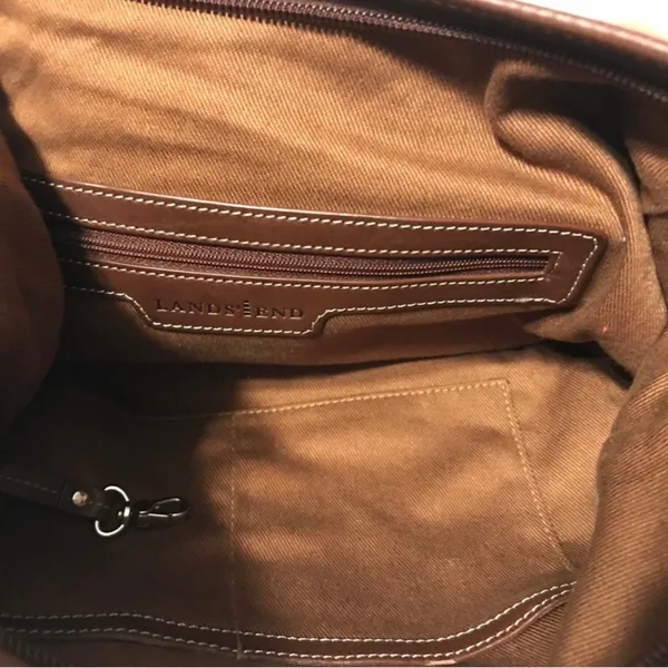 Lands End suede leather hobo shoulder bag orange - Image 8