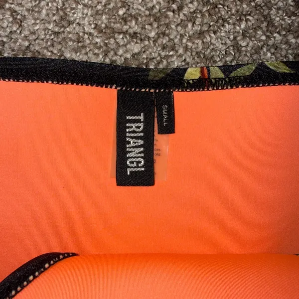 Triangl Bikini Set Womens L Top‎ S Bottom Orange Floral Neoprene Good Trim - Image 2