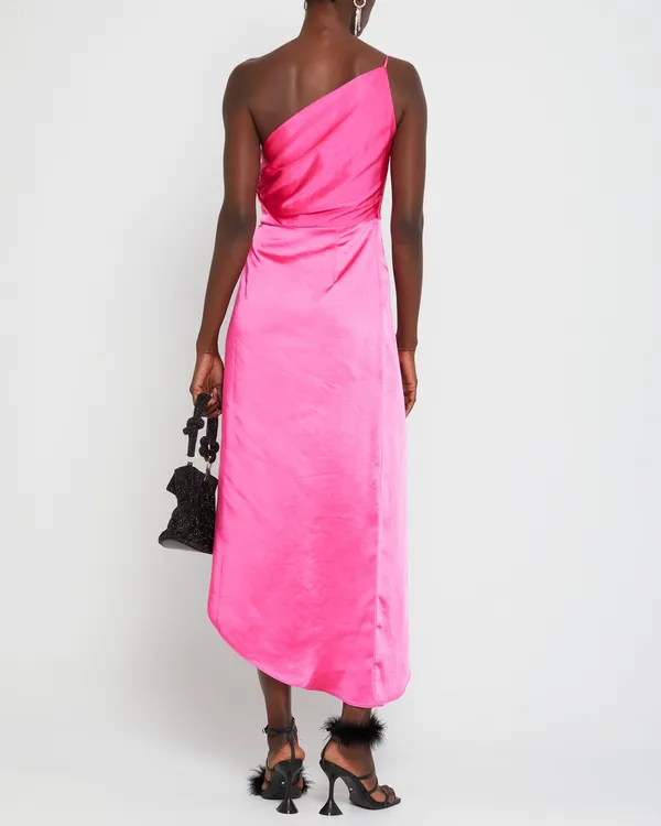 Revolve NWT OPT Ivy pink high knot asymetrical dress - Image 8