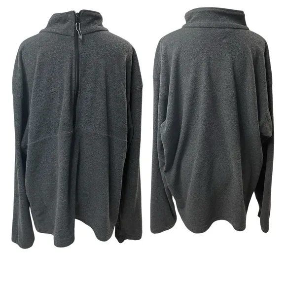 Gray 1/2 Zip Pullover Long Sleeve Lightweight Unisex Sweatshirt Size XL - Image 2
