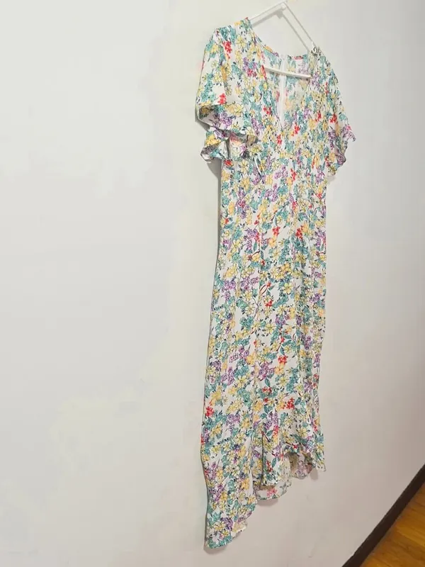 beachsissi Floral Mini Dress - White/Multicolor floral - Size XL - Image 5
