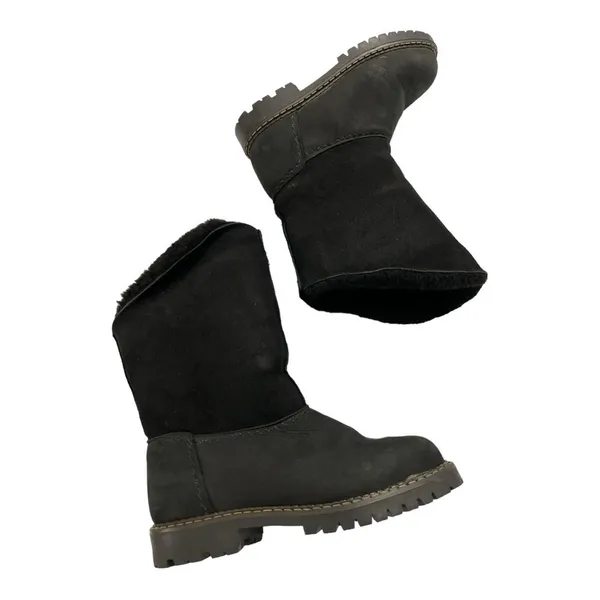 Sorel Suede Shearling Foldover Tall Black Boots Black Size 7M - Image 5