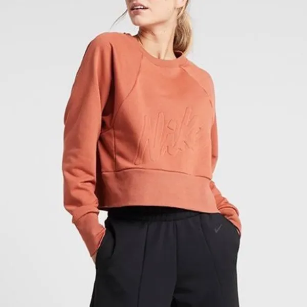 Nike‎ Dri-Fit Get Fit Lux Embossed Cropped Sweatshirt Training Crewneck Size XS - Image 9