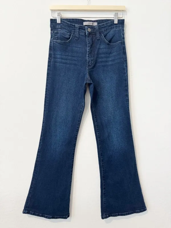 Joes Jeans High Rise Flare Leg Denim Size 27 Dark Wash Blue Retro Western Boho - Image 3