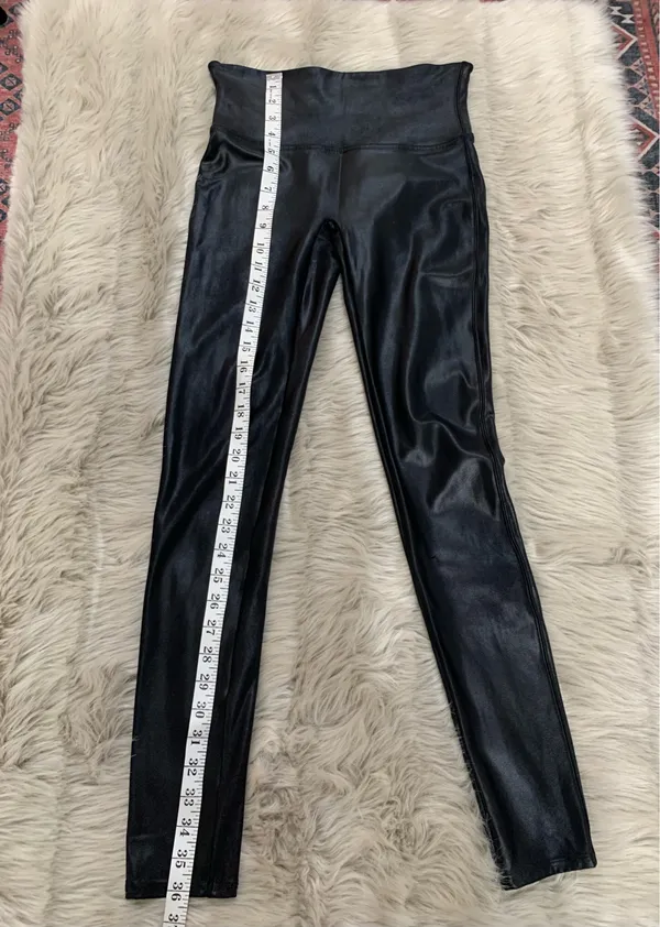 SPANX Faux Leather Leggings Black Medium - Image 9
