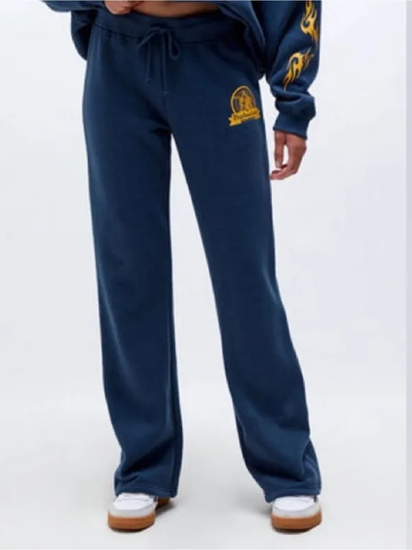 PacSun Women Black Sweatpants with Yellow Logo - Image 6