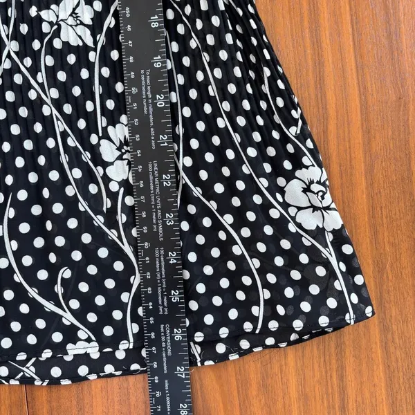 Serenade Polka Dot Floral Babydoll Top Pleated Blouse Sheer Boho Fairy Large - Image 7