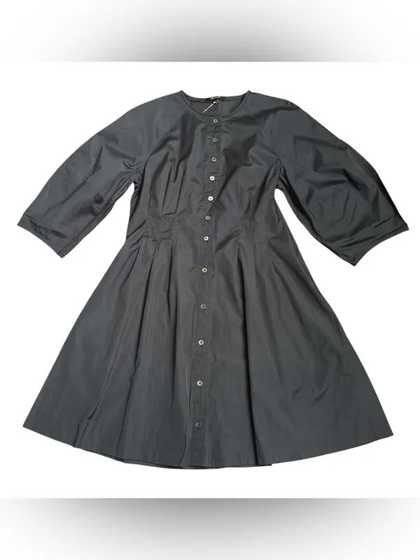 Madewell Sculptural-Sleeve Pleated Mini Dress classic navy NZ961 Size 4 NWT - Image 5