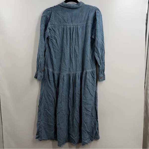 Anthropologie Pilcro Kimberly Maxi Dress Small Blue Chambray Button Front - Image 6