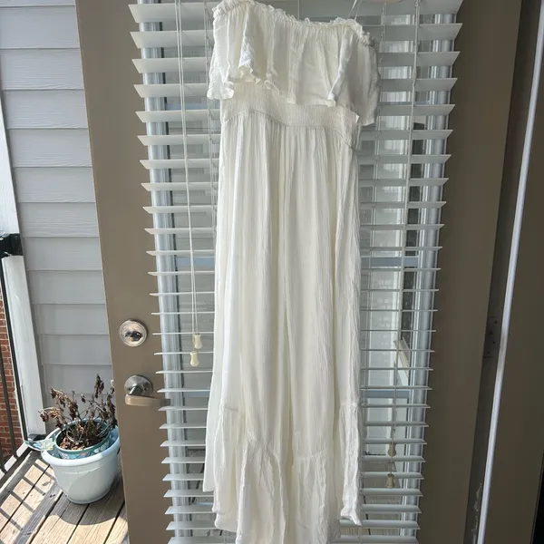 Lush Clothing White Long smocked jumpsuit - Image 2