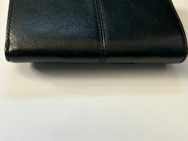 Coach Women’s Black Tri-Fold Wallet with Gold Script Logo - Image 9