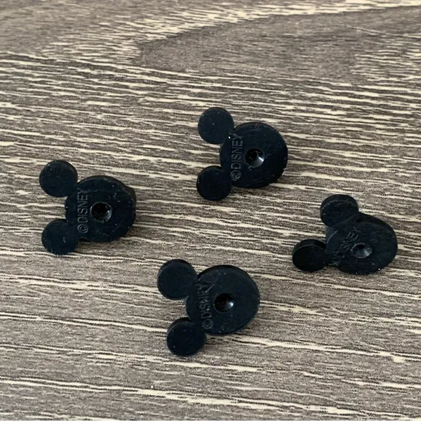 Disney Small Pin Backs Black Mickey Mouse Heads Set 4 Rubber - Image 2