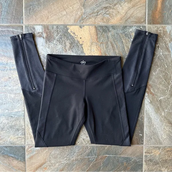 Alo Yoga Undertone Legging Two Tone Black Ankle Zipper Women's Size XS - Image 14