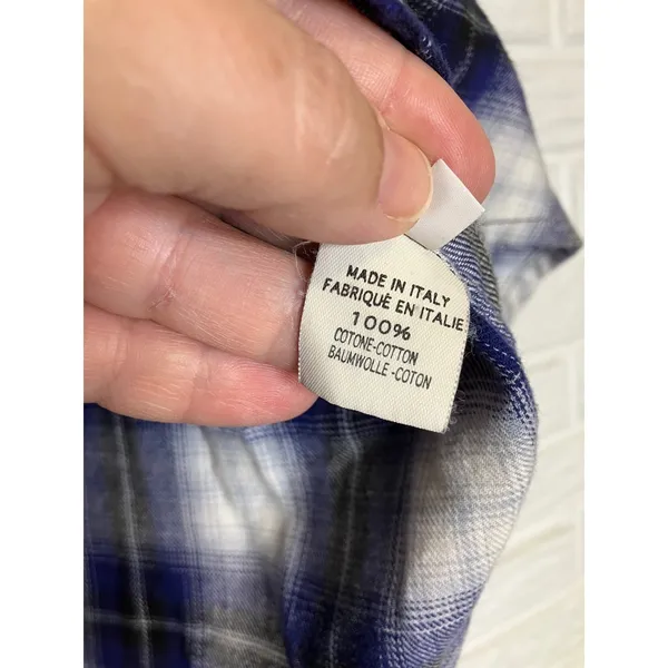A Shirt Thing Diego plaid flannel‎ Popover top long sleeve women's size small - Image 6