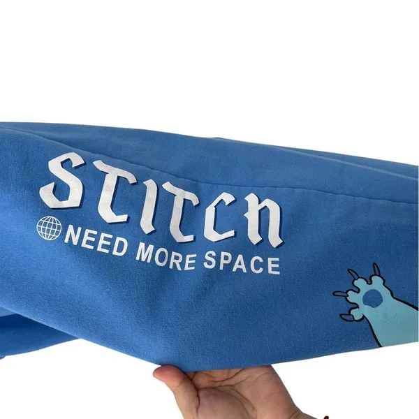 Disney Stitch Blue Jogger Sweatpants I Need More Space Graphic Loungewear XXL 2X - Image 4