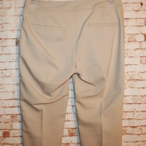 Zara Basic Khaki Slim Fit Trouser Ankle Pant XS - Image 4