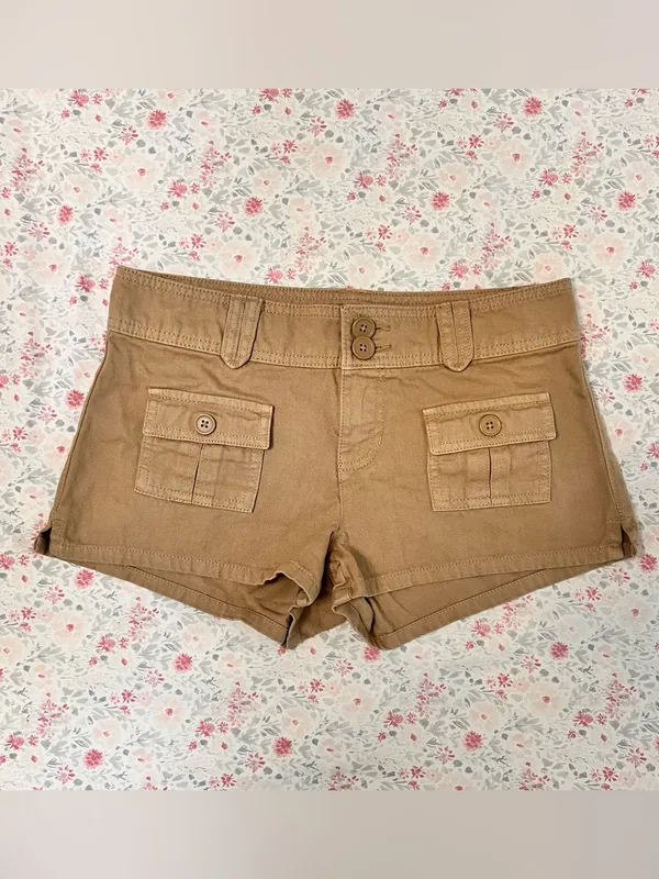Aeropostale Cargo Low-Rise Twill Shorty Shorts Size 0 - Image 7