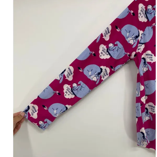 Disney Eeyore Womens Pink Pajama Sleepwear Top Shirt NEW Medium - Image 3