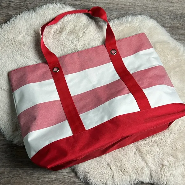 Tommy Hilfiger Red and White Large Tote Bag - Image 3