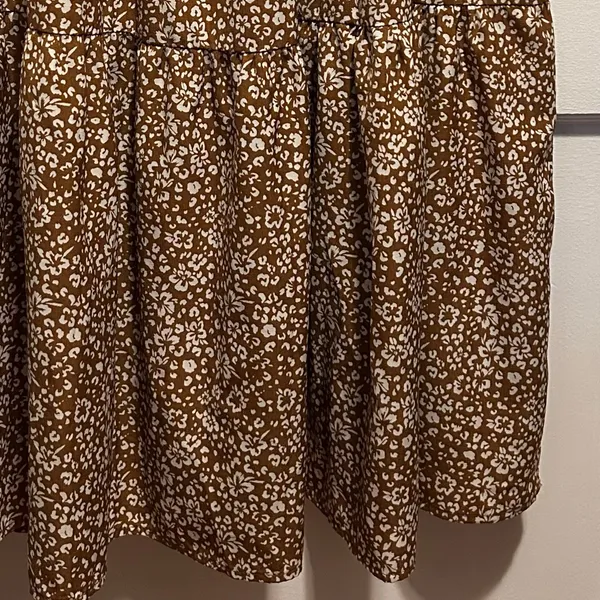 New..Fashion Dress XL Brown & White Floral Midi Dress - Image 7
