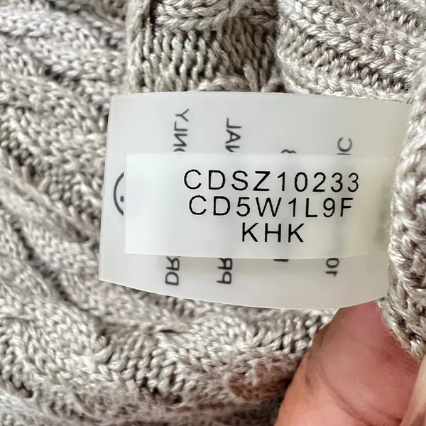 Calvin Klein Cable Knit Sweater Dress Khaki Tan Crew Neck‎ Small Quiet Luxury - Image 6