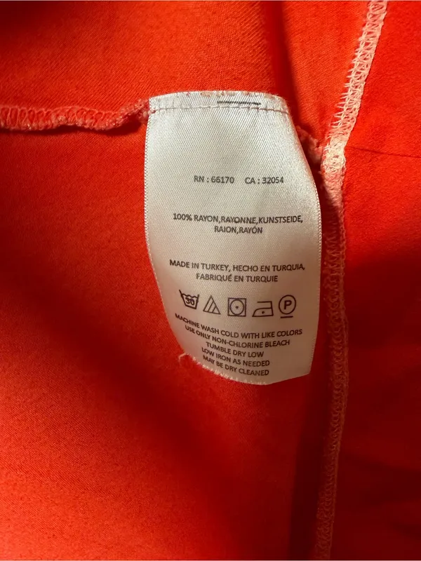 Anthropologie LILKA High Low Coral Orange Maxi Dress M/L Rayon - Image 9