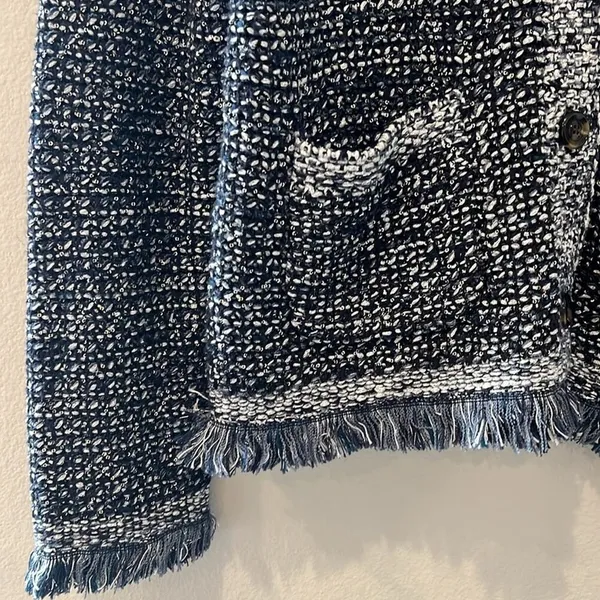 Ann Taylor Metallic Knit Sweater Blazer | Size Small - Image 3