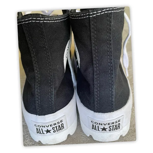 Converse Run Star Hike Platform High Top Sneakers Womens 9 Black White - Image 4