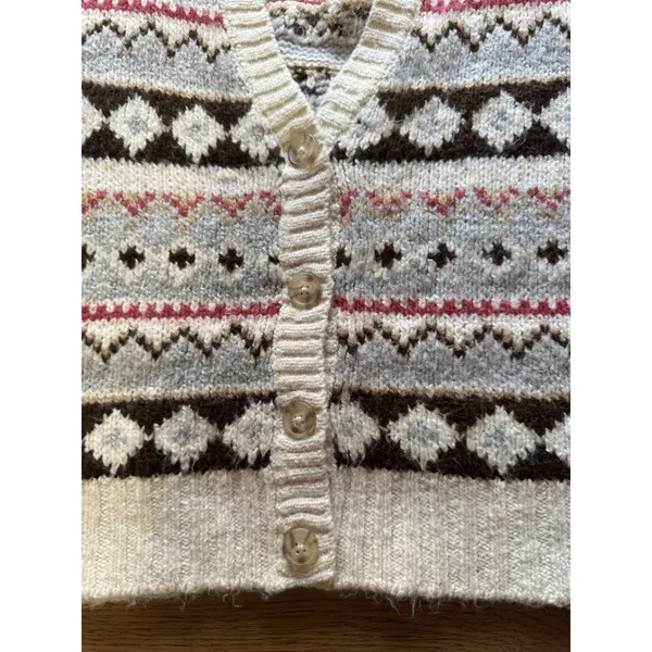 American Eagle Women Size Small‎ Cardigan Sweater Button Down Knit Crop Y2K City - Image 6