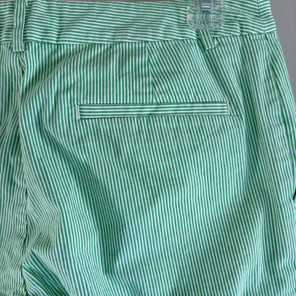 Ralph Lauren‎ Active Green White Pinstripe Golf Shorts Women 6 Seersucker Style - Image 10