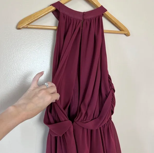CLEAROUT! Burgundy Keepsake the Label Ruched Halter Dress Size S Like New - Image 4
