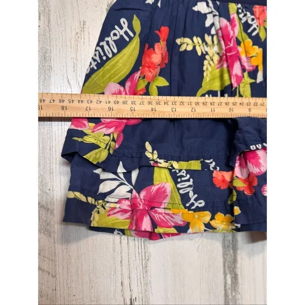 Hollister Floral Ruffle Mini Skirt Navy Size S - Image 9