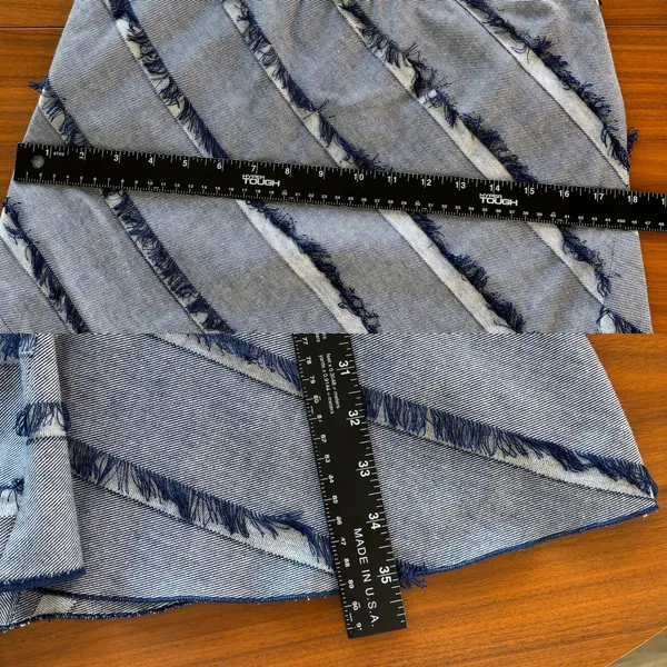 Vintage Lena Gabrielle Skirt Sz 6 Denim Frayed Maxi Y2K Neo Nostalgia Indie Boho - Image 7