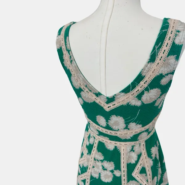 Maeve Anthropologie Emma Dandelion Print Dress Green Floral Size 10 Feminine - Image 9