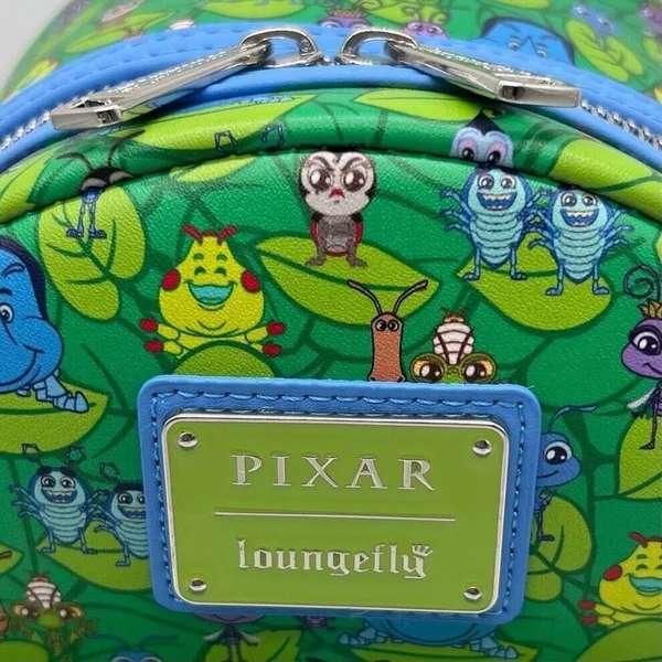 Loungefly Disney Pixar A Bug's Life Mini Backpack PT Flea Charm NWT Green - Image 4