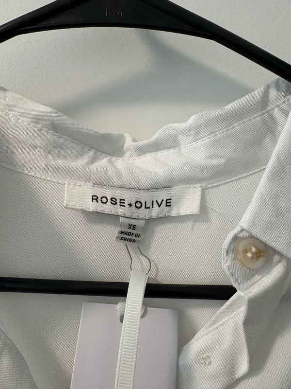 Rose + Olive White Button-Up - Image 2