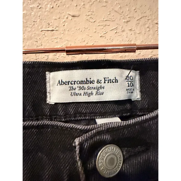 Abercrombie & Fitch Womens Jeans 30/10 Black '90s Straight Ultra High Rise Denim - Image 5