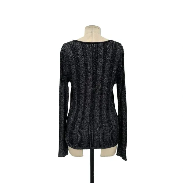 Harley Davidson Metallic Silver Black Ribbed‎ Knit Pullover Sweater Size XL - Image 6