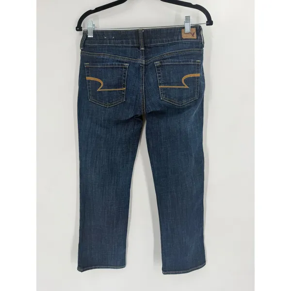 American‎ Eagle Artist Crop Jeans Womens 4 Dark Wash Stretch Denim Indie Sleaze - Image 8