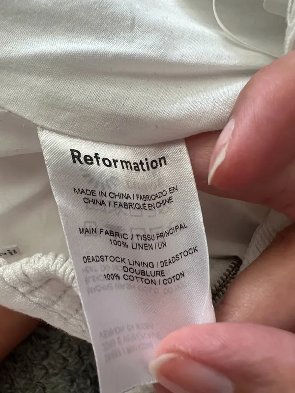 Reformation Lizzi Crop Linen Top White - Size 2 - Image 11