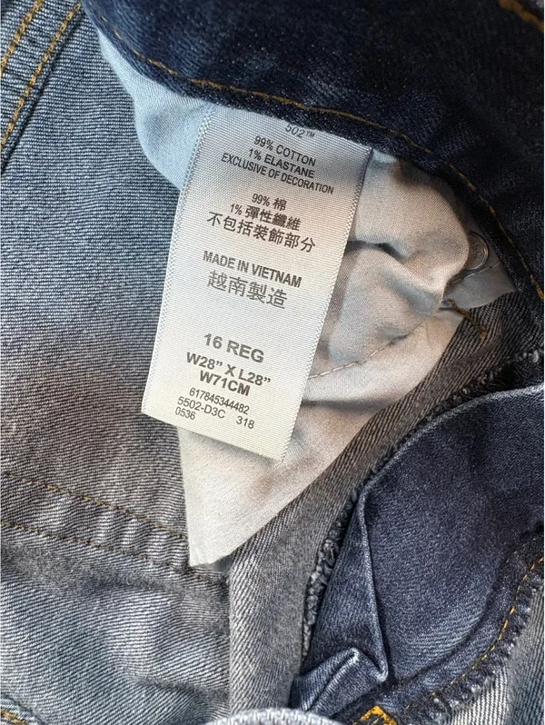 Levi’s 502 Regular Taper Women’s Jeans Size 16 Reg W28 L28 Blue Stretch Denim - Image 8