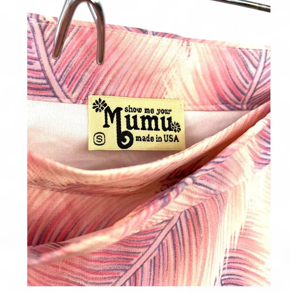 Show Me Your Mumu S Maxi Skirt Pretty Birdie print Long Feathers Pink Semi Sheer - Image 3